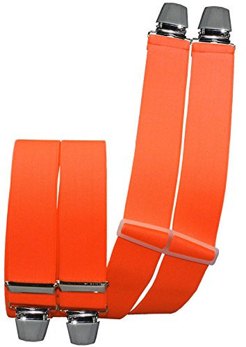 Harrys-Collection Herren Hosenträger 4 Extra Starken Clips uni, Farben:neonorange