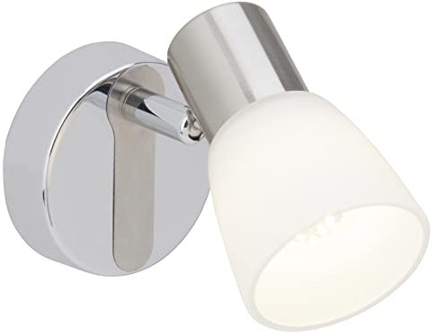 BRILLIANT Lampe Janna LED Wandspot eisen/chrom/weiß | 1x LED-Z45, E14, 4W LED-Tropfenlampen inklusive, (450lm, 2700K) | Energiesparend und langlebig durch LED-Einsatz