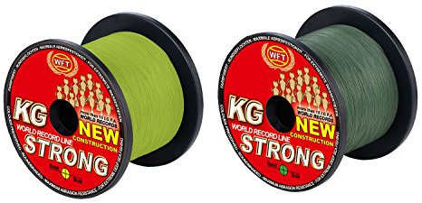WFT KG Strong 600m 0,08mm 10kg, geflochtene Schnur, Meeresschnur, Angelschnur, Geflechtschnur, Farbe:Gelb