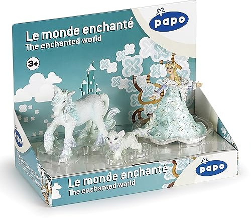 Papo - Eiskönigin Display-Box Spielzeug für Kinder - 3 Jahre + - Kollektion Zauberwelt - Kreativspiel magische Welt - Geschenkidee Spielzeug für Mädchen und Jungen