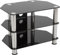 AVF Black Glass TV Stand - Black Glass & Chrome Metal Leg TV Unit Floorstand with Cable Management, 80cm Wide, For TVs Up to 43 & 40kg - SDC800CM