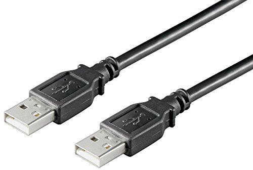 Ewent Cavo USB 2.0 Tipo A/Maschio a A/Maschio, Doppia Schermatura AWG 28 in Rame, velocità di Trasferimento Dati Fino a 480Mbit, 3m, Nero