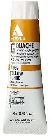 Holbein Acryla Gouache Yellow Ochre (A) 20ml by Holbein Acryla Gouache