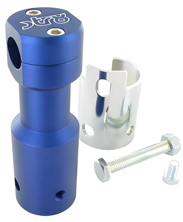 Lenkeraufnahme STR8 Peugeot Speedfight / TKR / Vivacity blau matt | Massive gefräste Aufnahme, angeschrägter Kopf für STR8 Downhilllenker kompatibel mit Peugeot Speedfight 2 50 LC Wasser