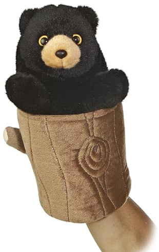 Aurora World Pop Up Black Bear 28cm Plush Puppet