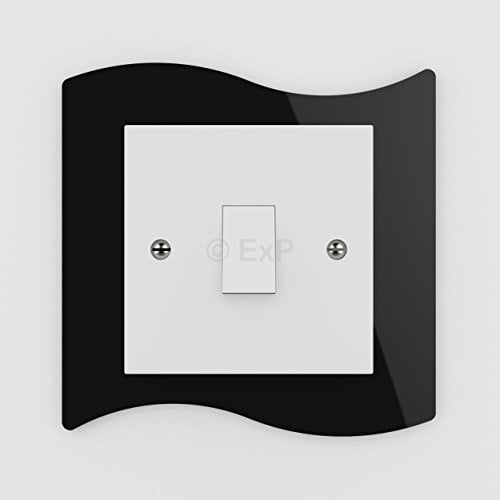 Expression Products Single Light Switch or Plug Socket Back Plate Finger Surround Panel Black Free Trolley Token Material Sample Included per Shipment