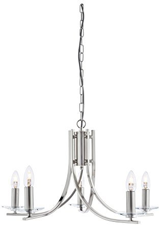 Searchlight 4165-5SS Ascona 5 Light Multi Arm Ceiling Light Silver