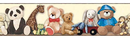 York Wallcoverings Brothers and Sisters V My Favorite Teddy Border, Cream, Multicolor