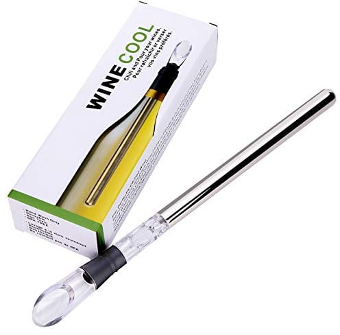 Wine Chiller, 3-in-1 Stainless Steel Wine Bottle Cooler Stick - Rapid Iceless Wine Chilling Rod with Aerator and Pourer - The Best Wine Accessories Gift