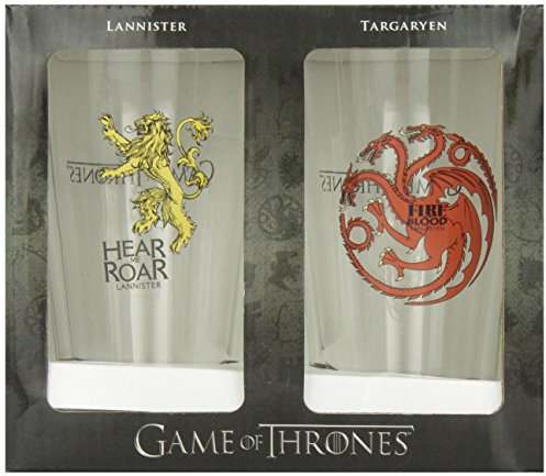 Dark Horse Deluxe Game of Thrones Pint Glass Set: Targaryen and Lannister