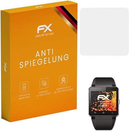 atFoliX Protecteur d'écran compatible avec Sony SmartWatch 2 Film Protection d'écran, antiréfléchissant et absorbant les chocs FX Film Protecteur (3X)