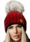 4sold Rita Damen Wurm Winter Style Beanie Strickmütze Mütze mit Fellbommel Bommelmütze HAT SKI Snowboard (Dark Red)