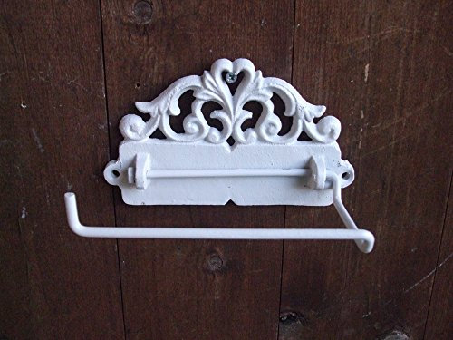 Deko-Impression WC-Rollenhalter, Toilettenpapierhalter, Gusseisen, Landhaus, Weiss