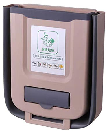 Poubelle Pliante - Poubelle Mince 2,6 gallons - Petite Poubelle 10 l avec conteneur Sac Poubelle pour Porte d'armoire, Voiture, Chambre, Salle Bain, Cuisine, Bureau