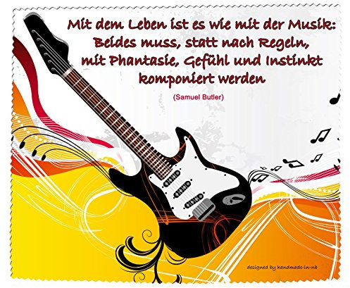 Handmade-in-nb Brillenputztuch, Glasreinigungstuch Mit Dem Leben Ist Es Wie Mit Der Musik …