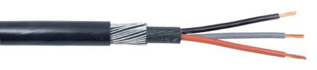 QVS 4.0mm 6943X 32 Amp 3 Core Armoured Cable - 25 Metre Length (Black, Brown, Grey) for Any Device Requiring Electrical Connection