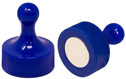 Blue Jumbo Skittle Magnets for Fridge, Office, Whiteboard, Noticeboard, Filing Cabinet - 29mm dia x 38mm tall