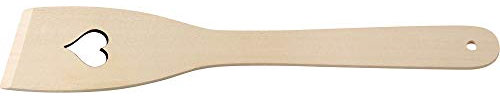Fackelmann Pfannenwender Herz 30 cm, Wender aus Buchenholz, Küchenhelfer für beschichtete Pfannen und Töpfe (Farbe: Braun), Menge: 1 Stück