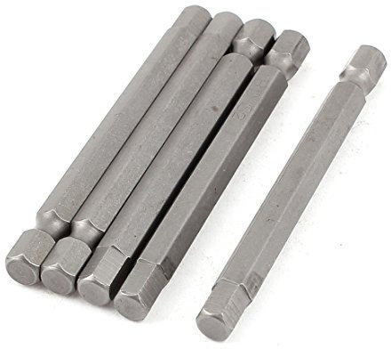 Sourcingmap 1/4inch Hex Shank 6mm Hexagon Head Magnetic Screwdriver Bits 5pcs