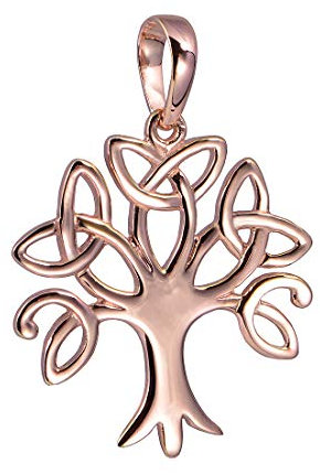Materia Lebensbaum Kettenanhänger Rosegold - Keltischer Anhänger Silber 925 Damen KA-303-ohne Halskette
