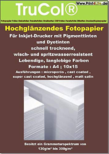 Inkjet 270 g /m2 Premium Fotopapier Glossy Mikroporös 10x15 x 250 Stück