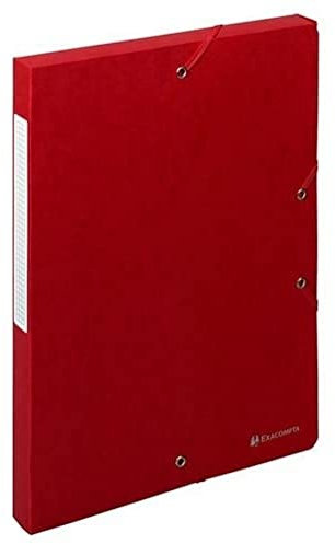 Exacompta 50705E Packung (mit 10 Archivboxen Scotten, mit Gummizugverschluß, hochwertig und nachhaltig, Rücken 25mm, 400g) rot, 10 Stück