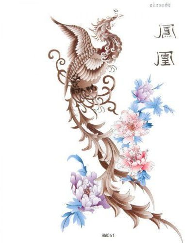 Body painting faux tatouages ​​mâle et femelle étanche sexy Phoenix pivoine