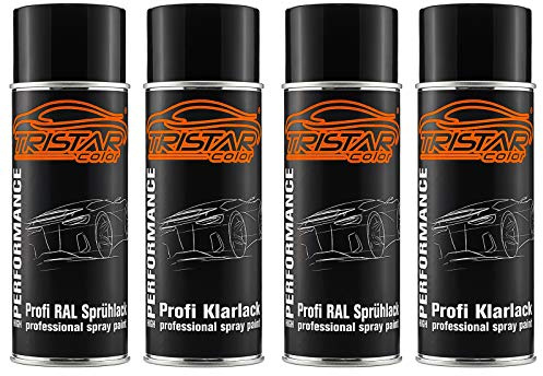 TRISTARcolor 2 x RAL 6011 Resedagrün Lack Spraydose + Hochglanz-Klarlack | Set aus Lack + Hochglanz-Klarlack, Sprühdosen 400 ml, schnelltrocknend