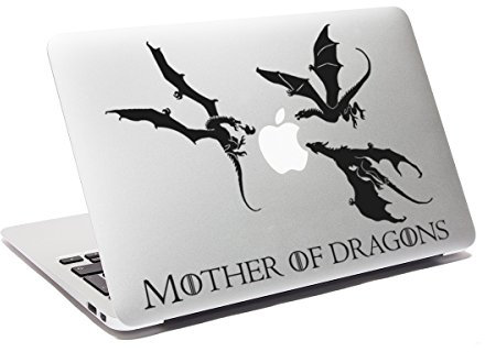 Ericraft Game of Thrones Aufkleber Mother Of Dragons - Schwarz, Weiß, Silber, Gold - Vinyl - Kratzfest - Fantasy - Aufkleber für Laptop, Auto, Fenster & mehr