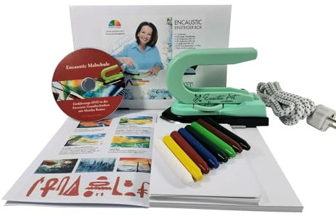 Ditac Fine Art Encaustic Einsteiger-Box mit Maleisen, Wachsfarben, Malkarten und Anleitung auf DVD, Coverfoto mit Monika Romer