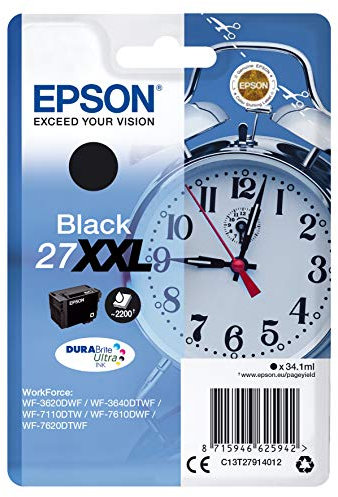 Epson C13T27914012-27XXL - 34.1 ml - XXL Size - Black - original - Blister - Ink Cartridge - for Workforce WF-3620DWF, WF-3640DTWF, WF-7110DTW, WF-7610DWF, WF-7620, WF-7620DTWF