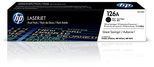 HP 126A 2er-Pack (CE310AD) Schwarz Original Toner für HP Color Laserjet Pro CP1025, M175, TopShot Laserjet Pro M275