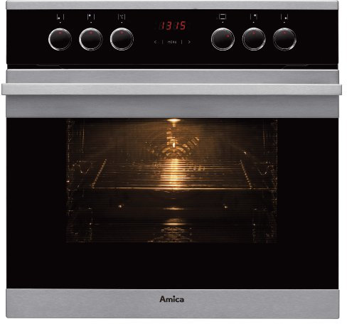 Amica EHC 12448 E encastrement Cuisinière électrique – Set Fusion Design/A/Multi Fonction 8/Sensor Control Minuteur/Steam – Clean/Rapid Warm Up/Argent