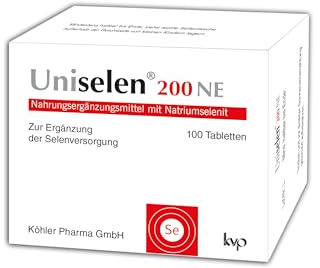 Uniselen 200 NE Tabletten – 200 µg hochdosiertes Selen (Natriumselenit) für eine normale Immunsystem- und Schilddrüsenfunktion und zur Unterstützung normaler Haare & Nägel, glutenfrei, vegan, 100 St
