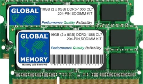 16GB (2 x 8GB) DDR3 1066MHz PC3-8500 204-PIN SODIMM Memoria RAM Kit para MACBOOK & MACBOOK Pro 13 Pulgadas (Mediados 2010)