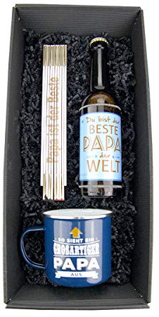Geschenkbox für Papa - Vatertag - Bier - persönliches Geschenk - Becher - Zollstock - Geburtstag - Handwerker