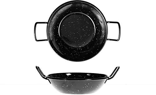 La Valenciana La Casseruola 2 Manici, Ferro Smaltato, Nera, cm 16, Nero, 16 cm