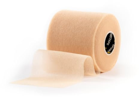 SPORTTAPE Soft Foam Underwrap - Beige - 7cm x 27m | Pre Wrap Sports Tape - Thin, Non-Adhesive, Hypoallergenic, Protective Foam Wrap | Football Hair Band & Shin Guard Tape - Single Roll