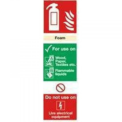 SIGNSLAB F102/R Safety Sign Fire Extinguisher Foam, PVC, 280 mm x 90 mm