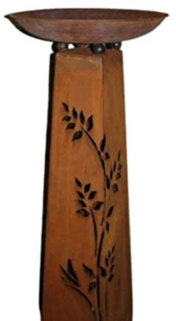 Rostikal Gartendeko Rost Blumensäule 110 cm mit Pflanzschale 47 cm Garten Deko Säule