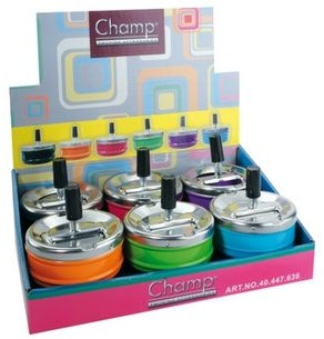 Drehaschenbecher 6 Stück Schleuderaschenbecher in 6 Farben bunt gemischt