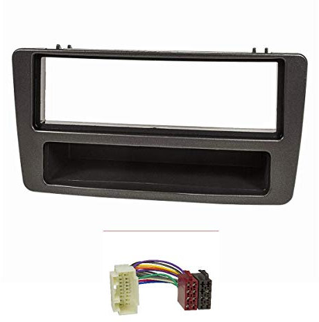 tomzz Audio 2417-003 Conjunto Panel Radio Compatible con Honda Civic año 2001-2006 Aire Acondicionado Manual Antracita con Adaptador Radio ISO