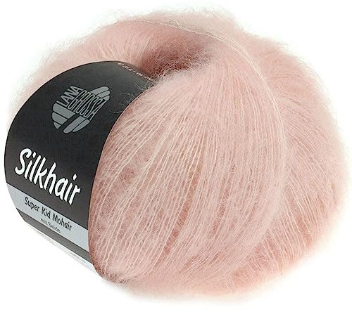 LANA GROSSA Silkhair | Feines Lace-Garn aus Superkid Mohair mit Seide | Handstrickgarn aus 70% Mohair (Superkid) & 30% Seide | 25g Wolle zum Stricken & Häkeln | 210m Garn FB 86