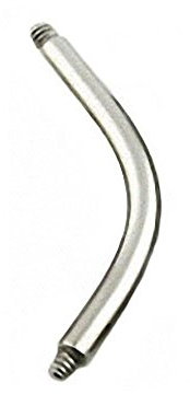 Piercingfaktor Piercing Ersatz Gewinde Banane Stab Stecker gebogen Silber Farben Chirurgenstahl Stärke 1,2mm x 10mm