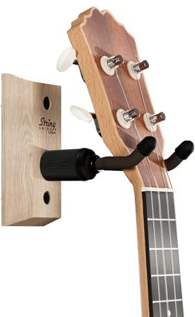 String Swing cc01uk – Ukulele/Mandoline Hartholz Wand Aufhänger für Home & Studio (Esche-Finish)