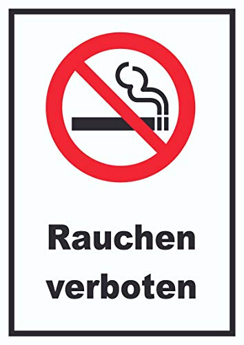 HB-Druck Rauchen verboten Schild A4 Rückseite selbstklebend