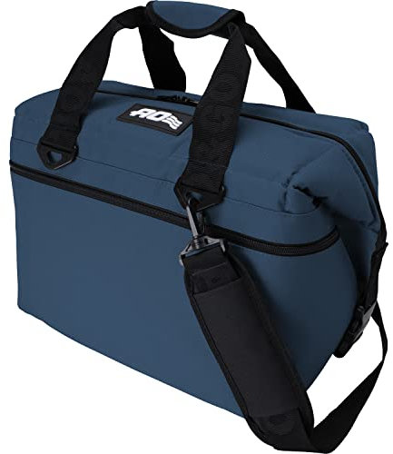 AO Coolers Canvas Soft Cooler with High-Density Insulation Enfriadores de Lona, Adultos Unisex, Marino, 24-Can