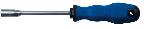 SW-Stahl 02084L Sechskant-Schraubendreher - 10 mm Schraubenzieher | Chrom-Vanadium-Stahl - 240 mm Klinge mit Außensechskant für Schlauchschellen - 2-Komponenten-Griff mit Aufhängeloch