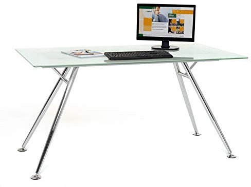 My_office Mega Bureau, Blanc, 150 x 80 x 76 cm, Verre