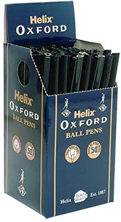 Helix Oxford Ballpoint Pens - Black (Box of 50)
